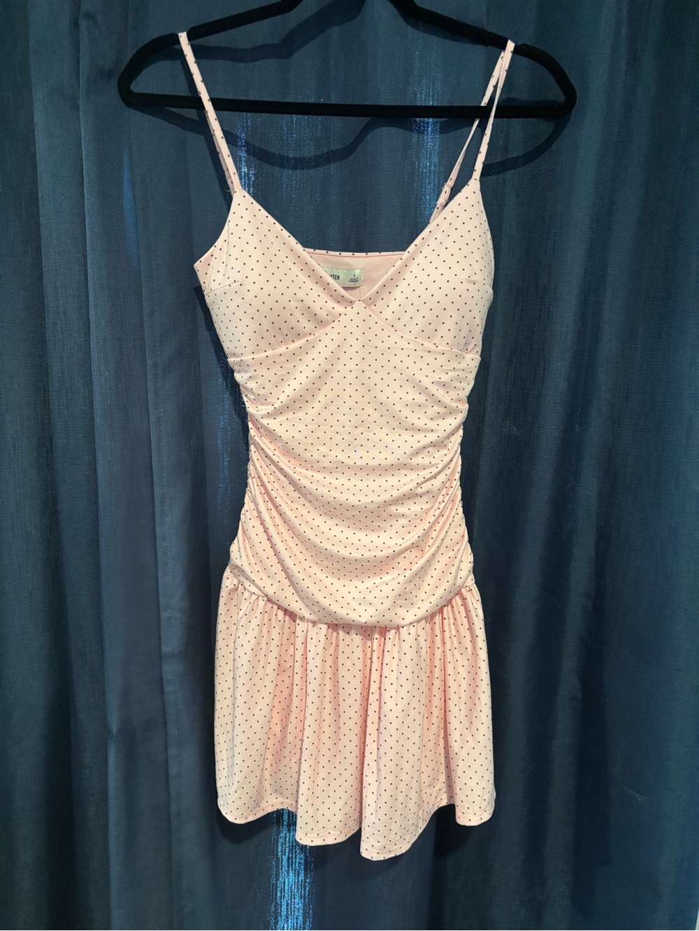 Hollister Light Pink Polka Dot Spaghetti Strap Dress